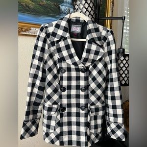 Forever Women's Plaid Double‑Breasted Peacoat